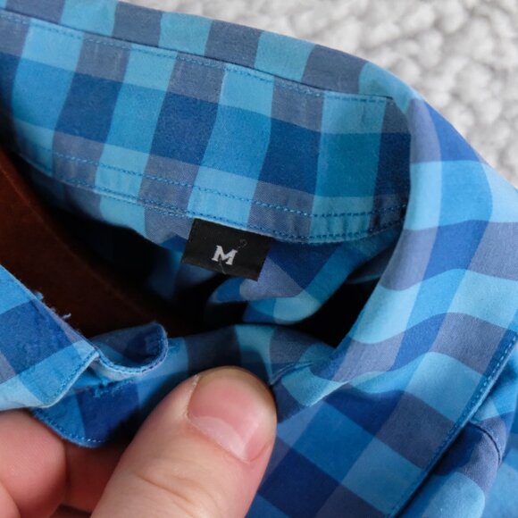 Paul Smith Shirt Womens Medium Blue Check Button Up Long Sleeve Preppy - Picture 8 of 9